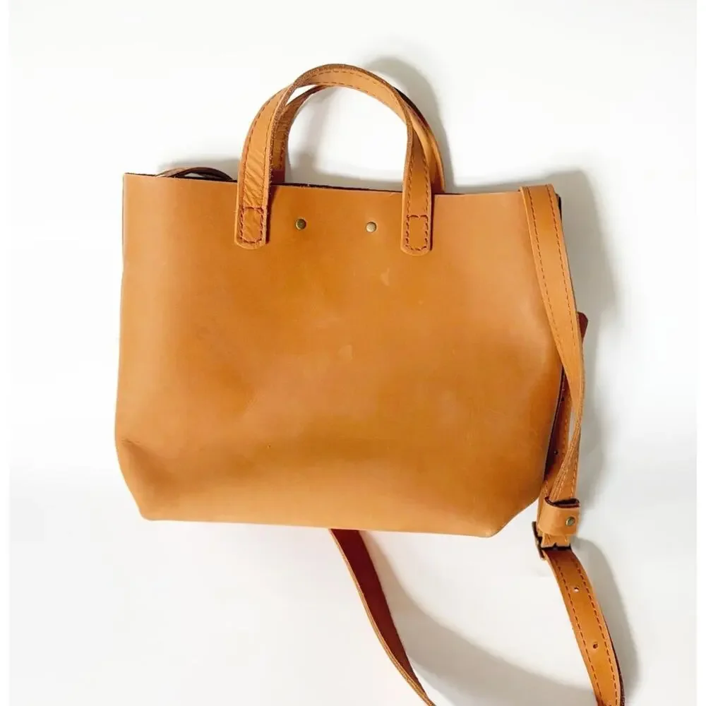 Portland Leather Goods Mini Crossbody Peach BNNU Tan Brown